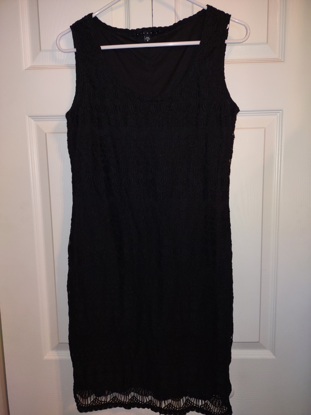 Tiana B. Black Sleeveless Lace Midi Dress